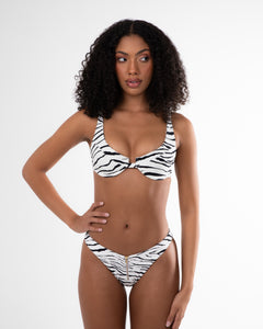 Women's earth-friendly swimwear set in Zebra