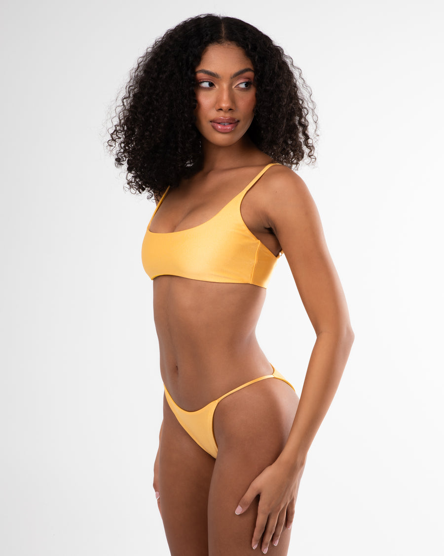 Remnant Bikinis yellow shimmer bikini top